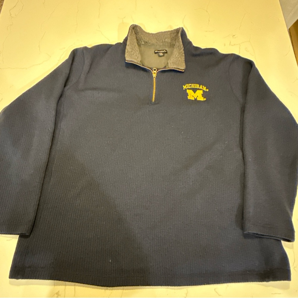 Champion Michigan Wolverines Pullover Sweatshirt Men’s XXL Ribbed Quarter Zip